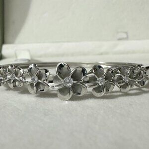 Plumeria Sterling Silver Bracelet